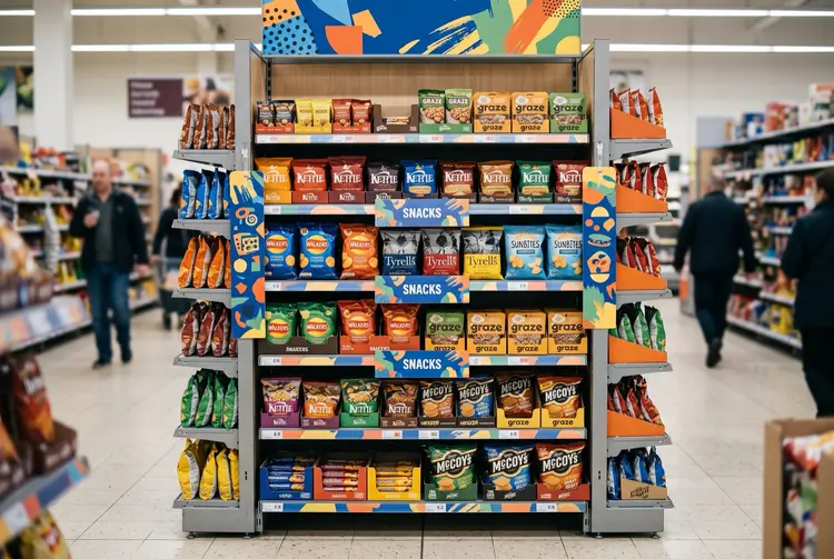 Shelf-edge media in an OurCoop food store